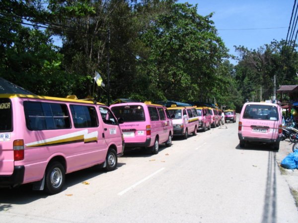 we never did find out why the locals chose pink as ther taxi colour of choice!