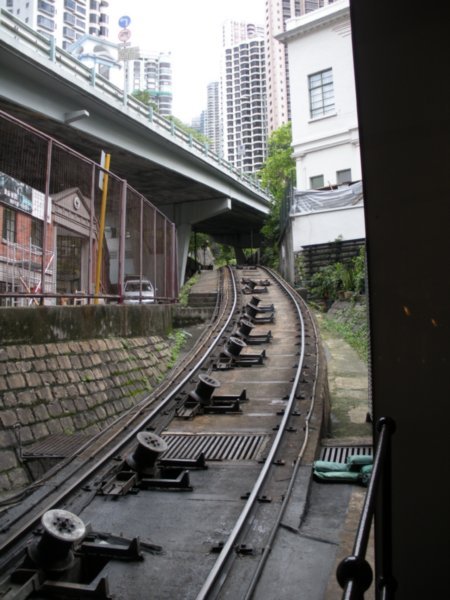 the Peak Tram track