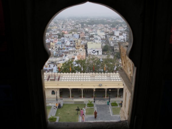 Looking through Udaipur palace window