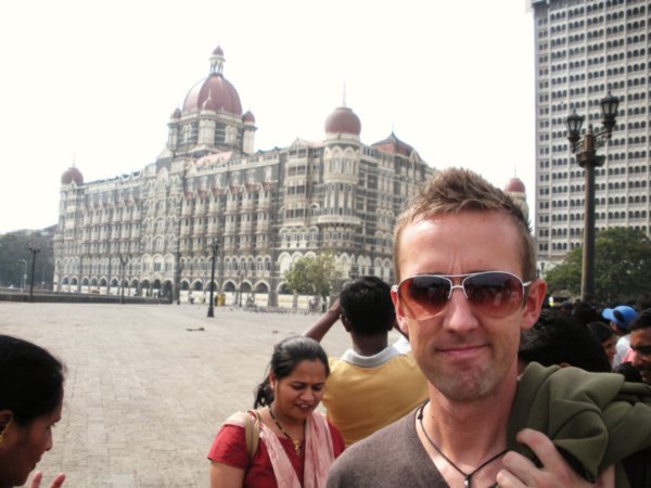 Neil in front of the Taj Mahal Palace hotel