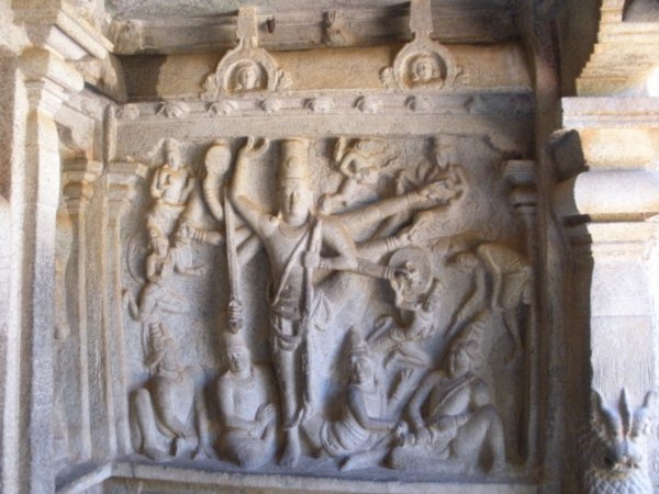 Wall carving in cave temple