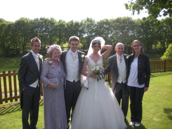 The happy couple, Neil's parents and us!