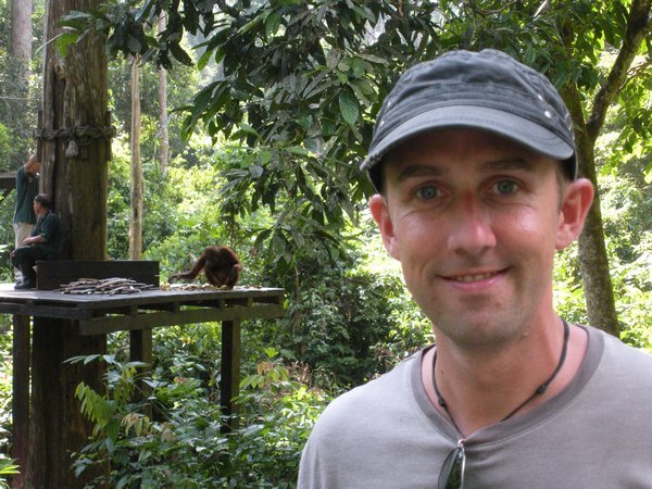 Neil and an orangutan