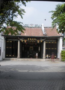 inside the courtyard of the Buddhist temple