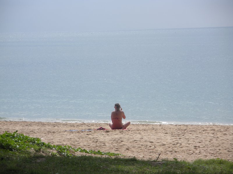 Donna sitting on the beach