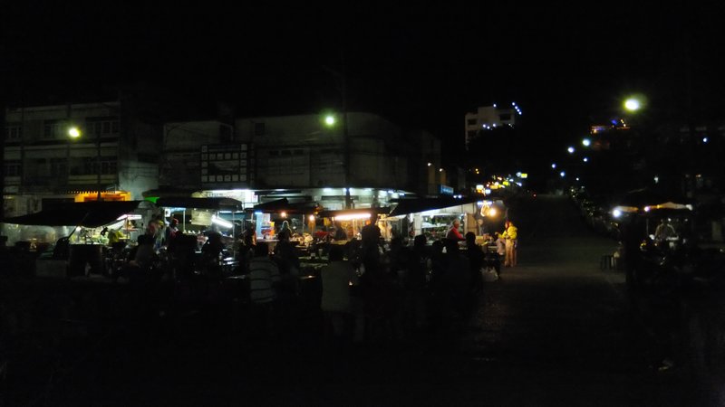 View of the food market from near the river
