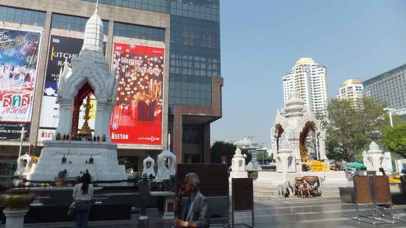 Buddhist shrines outside Central World shopping centre