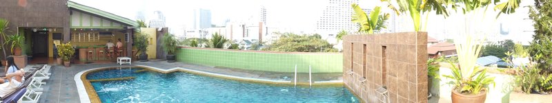 Panorama of our swimming pool at our Bangkok hotel