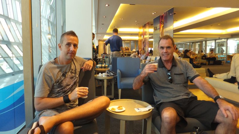 Neil and Paul in Bangkok AIrways lounge