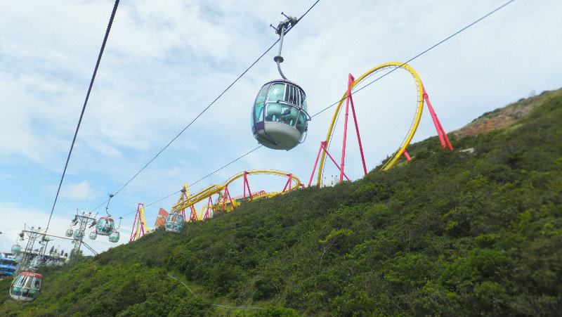 Cable car and roller coaster