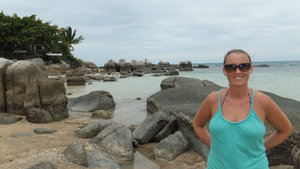 Donna at the far end of Sairee beach