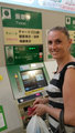 Donna getting to grips with the subway ticket machine