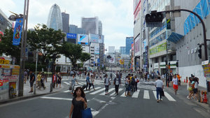 Shinjuku street on a Sunday