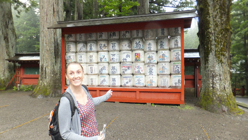 Barrels of straw wrapped sake!