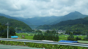 Japanese countryside as seen from the bus