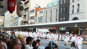 Crowds beginning to build for Gion Matsuri