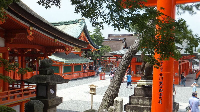 The main shrine at the entrance to Fushimi Inari