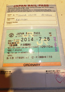 Back of the Japan Rail Pass