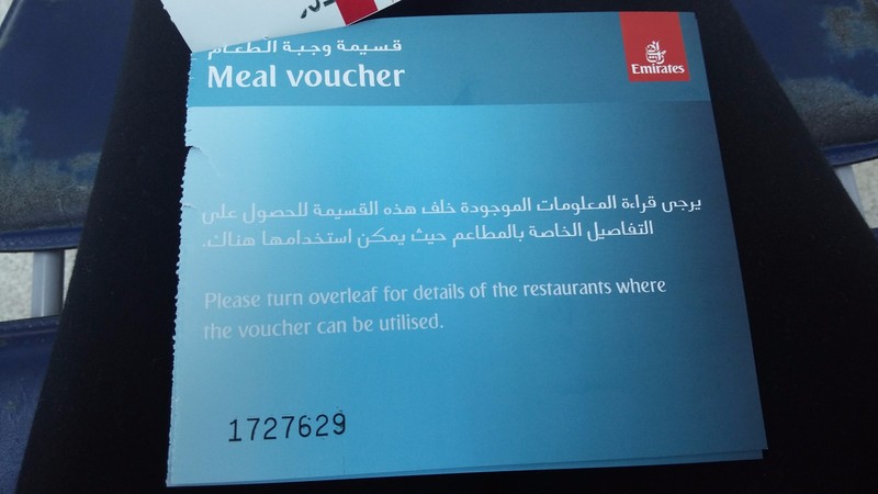 The meal voucher in Dubai...much more generous