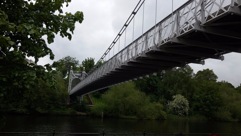 The Queens Park suspension bridge for pedestrians