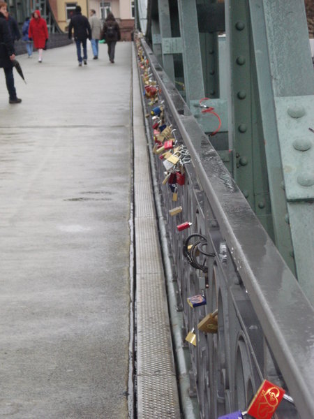 Bridge with locks of love