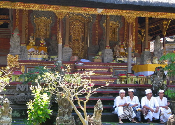 at a temple in Ubud