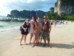 With our friends on Railay Beach, Krabi