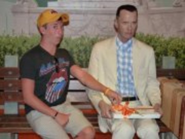 In Madame Tussauds with Forrest Gump