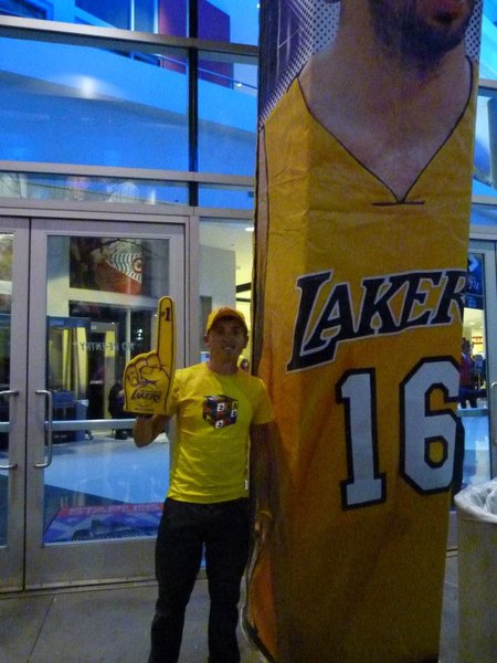 At the Lakers game...