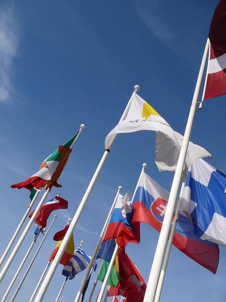 Flags Outside the EU Parliment Building