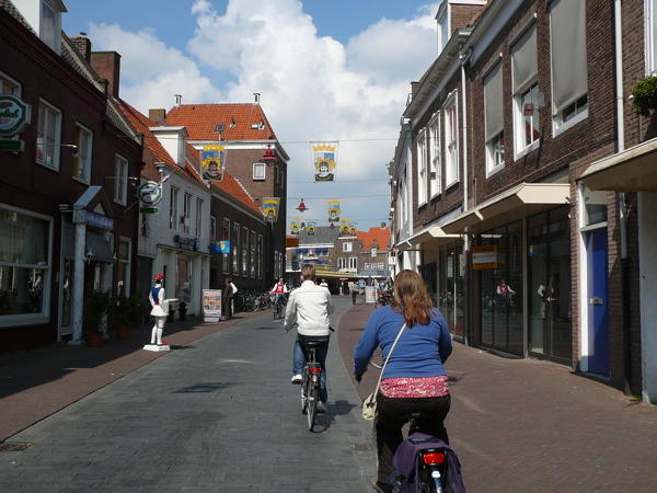 Riding Into the Centre of Middelburg to Buy Tickets to a Duch Football Match