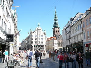 Main Pedestrian Shopping Street in Copenhagen