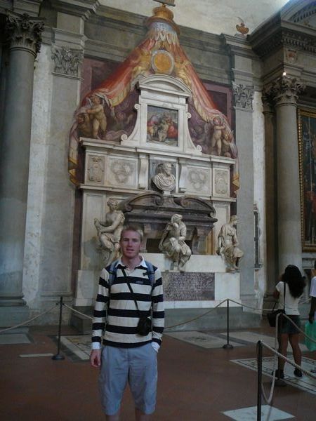 Josh in Front of Michelangelo's Tomb
