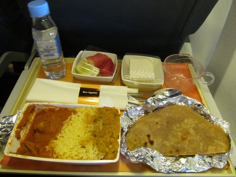 Le repas servi entre Delhi et Bangkok, miam!