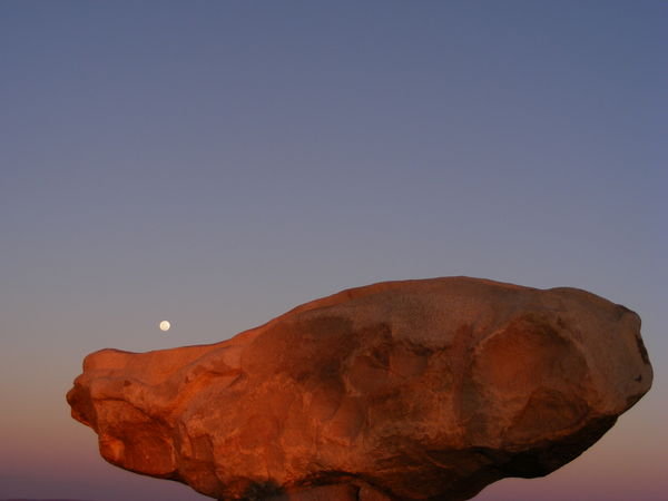 Sculpture and moon