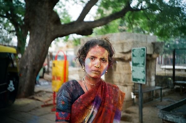 Hampi woman on Holi festival