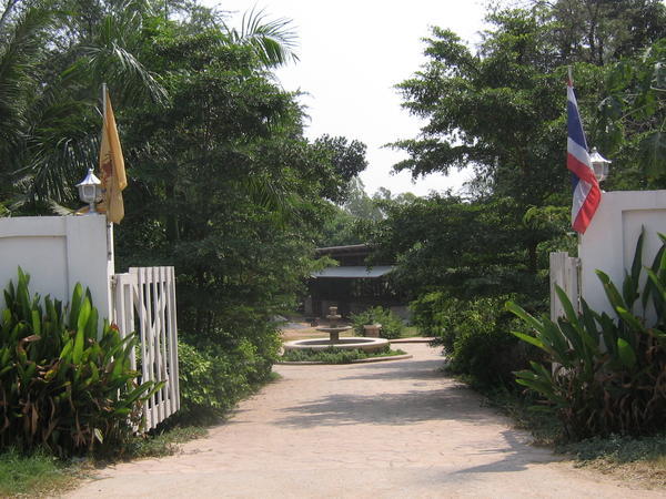 the entrance to a Thai ranch