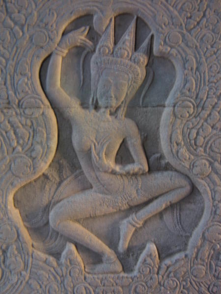 Apsara dancer in relief