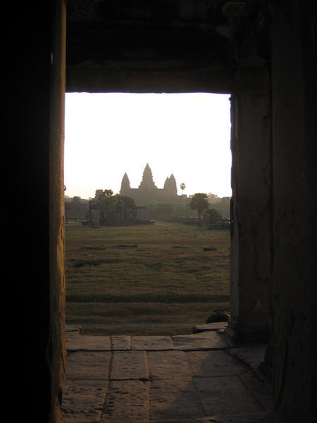 Angkor Wat, through a gatehouse window