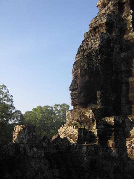 One of the famous faces of Bayon