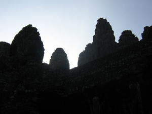Silhouette of the Bayon spires