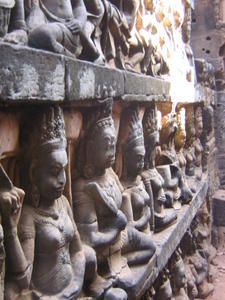 Carvings within the multi-walled Terrace of the Leper King