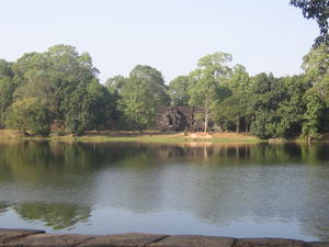 The south side of Angkor Wat's perimeter moat