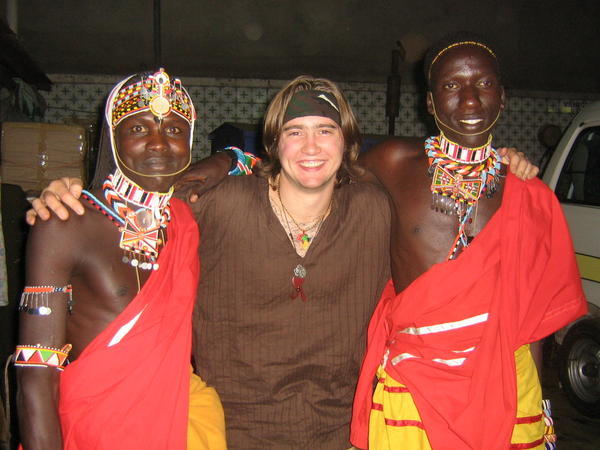 Me with some Masai warriors we befriended on the bus 