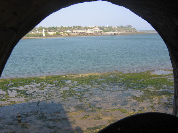 The fort looks out on ocean waters