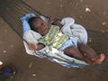 Baby Christian in his hammock