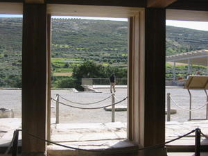 Looking out from the Knossos "Throne"