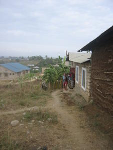 Outside the house in Mshomoroni