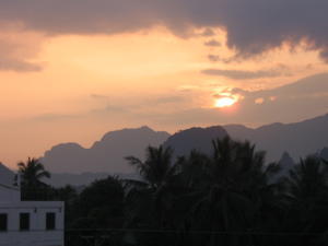 Sunset over Vang Vieng