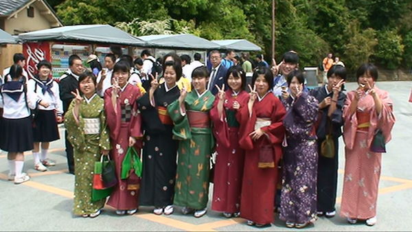 School Girls in Kimonos